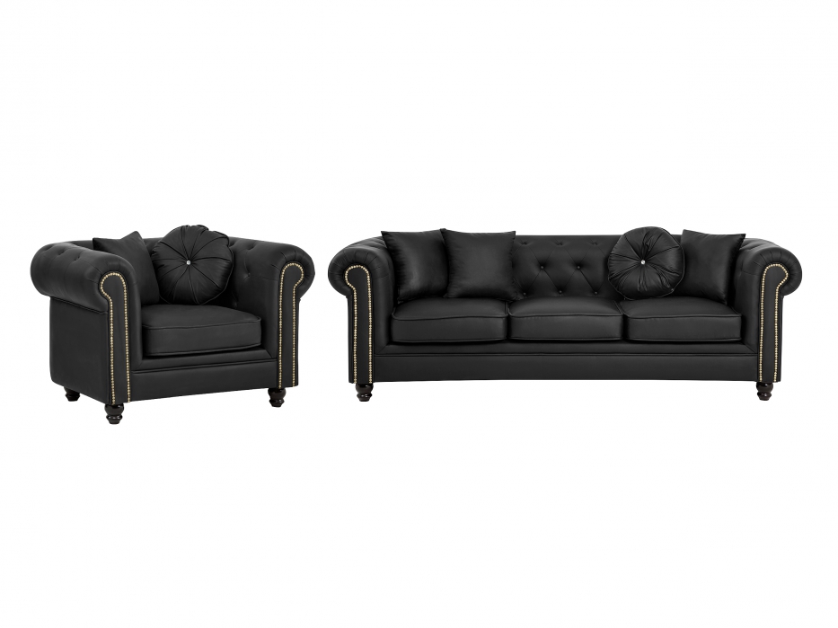 CHESTERFIELD 3+1 Svart i gruppen Möbler / Soffor / Grupper hos AIR 2 (100-50-86028)